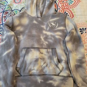 Girls Size 9/10 Abercrombie Kids Gray and Cream Hoodie